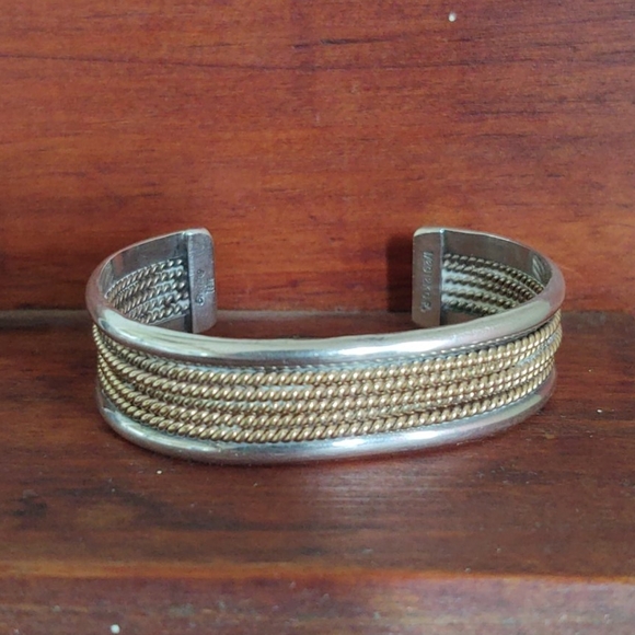 Vintage Jewelry - VTG Navajo 12k GF 5 Row Rope Cuff Bracelet